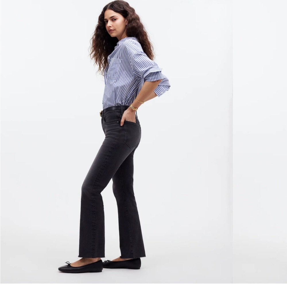 Madewell Kick Out Crop Jeans Size 30 Tall Black NWT